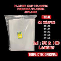 Gambar Plastik Klip Tebal 05 (50micron)/ Plastik Ziplock / Plastik Packing Baju Kaos Seal Zip Lock isi 100 - 20x30, 50 LEMBAR dari RUMAH STOPPER undefined 1 Tokopedia