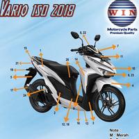 Gambar Full Body Vario 125 150 LED 2018 2019 2020 2021 2022 WIN | complete set motor bodi kasar halus komplit honda ESP original lengkap | K59J K60R - Hitam Glossy dari rositatokoo undefined 2 Tokopedia