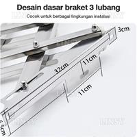 Gambar READY STOK Jemuran Baju Tempel Dinding 200CM Jemuran Lipat Dinding Stainless Steel Jemuran Baju Pakaian Dinding - 4 layer X 150CM dari CV YUDA WIRATAMA undefined 4 Tokopedia