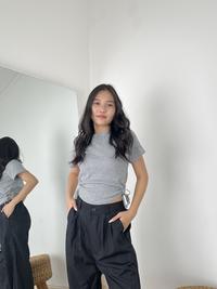 Gambar JESSY Baju Atasan Wanita - Crop Top Basic Lingkar Samping - Kaos Rib Polos - Knit Top Tali Serut - Atasan Casual Wanita - Atasan Crop Rajut Serut Samping - Maroon, All Size dari Lolabae Official Shop undefined 2 Tokopedia