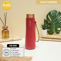 Gambar Orinoco Botol Thermos 400ML Tumbler OR-806 Stainless Vacuum Flask Keep Hot&Cold With Leather Strap Gold Series - Biru dari Maxhomeliving_NEW undefined 4 Tokopedia