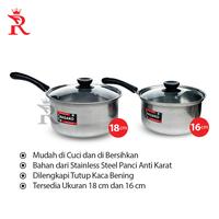 Gambar Panci Stainless 18 cm tutup kaca NAGAKO |Panci susu dari Rajawali Perabot undefined 5 Tokopedia