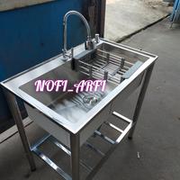Gambar Bak cuci piring portable wastafel stainless rak kaki 80 cm - 80x50 oki dari nofiarfi undefined 1 Tokopedia
