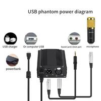 Gambar 1-Channel 48V Phantom Power Supply with XLR 3 Pin Microphone Cable for Condenser Microphone Music Recording Equipment dari EvoBay undefined 5 Tokopedia