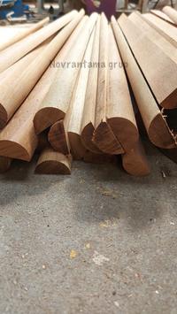 Gambar Lis Profil Kayu Meranti oven Setengah Lingkaran Ukuran 4x2cm Profil Kayu Meranti Setengah Lingkaran / lis profil murah setengah bulat - panjang 100cm dari Novrantama Grup undefined 2 Tokopedia