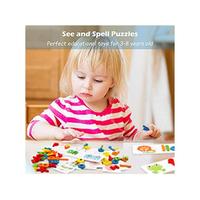 Gambar Wooden Toddler See And Spelling Learning Toy Matching Alphabet Word Game With 56 Different Words On 28 TwoSided Cognitive Cards Letter Jigsaw Puzzle Toys_ KidS Montessori Preschool Education dari zhafira333 undefined 4 Tokopedia