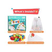 Gambar Wooden Toddler See And Spelling Learning Toy Matching Alphabet Word Game With 56 Different Words On 28 TwoSided Cognitive Cards Letter Jigsaw Puzzle Toys_ KidS Montessori Preschool Education dari zhafira333 undefined 2 Tokopedia