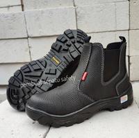 Gambar Sepatu Safety Slip On Elastis UJung Besi Kulit Buatan Terbaik Kerja Pabrik Proyek Pom - Hitam, 37 dari pembuatsepatusafety undefined 2 Tokopedia