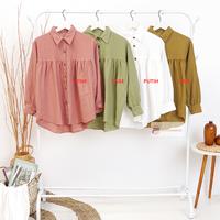 Gambar Kemeja Wanita lengan Panjang Bahan LINEN PREMIUM / Blouse Wanita style Korean - Orange dari PAKAIANMURAH92 undefined 5 Tokopedia