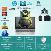 Gambar Laptop HP 14 AMD RYZEN 3 7320U 8GB DDR5 512GB SSD 14.0 FHD IPS BL FP WIN11 - UNIT+BONUS dari Area Laptop undefined 1 Tokopedia