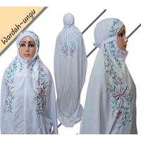 Gambar mukena terusan dewasa lajuran dewasa bordir Daun katun mikro - Merah dari AlghifariMukena undefined 4 Tokopedia