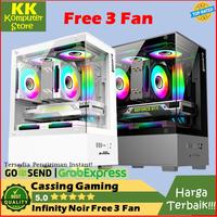 Gambar casing infinity noir free 3 fan rgb [ case infinity noir m-atx / casing gaming infinity noir + 3 fan ] - Hitam dari kk komputer store #kkstore undefined 3 Tokopedia