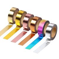 Gambar Solid Colorful Foil Washi Tape Selotip Warna Warni bahan Foil Metal Mengkilap - Red dari Alatwolis undefined 3 Tokopedia