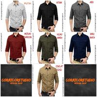 Gambar CORATCORET SURABAYA MALANG GRESIK SIDOARJO JAWA TIMUR Kemeja Pria Hem Cowok Long Shirt Basic Plain Dua 2 Kantong Saku Reguler SlimFit Lengan Panjang Polos PDL PDH Dinas Kerja Lapangan Kantor Kancing PUTIH HITAM ABU ABU BIRU NAVY MERAH MAROON COKLAT HIJAU - XXL, Wanita Pendek dari CORATCORETUDIO SHOP undefined 1 Tokopedia
