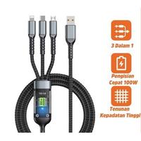 Gambar Kabel Data Fast Charging 3 in 1 Lightning USB for Android IOS Type-c - 3in1 dari Pasevin Electronics undefined 1 Tokopedia