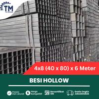 Gambar Harga Besi hollow 4x8 cm ( 40 x 80mm ) Panjang 6 Meter - Kotak Dan Ukuran Per Batang - Tebal 2mm  dari TOP MATERIAL undefined 1 Tokopedia