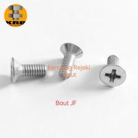 Gambar [ISI 100 PCS] Baut JF 4x8 / Baut Obeng Plus Kepala Rata / Panjang 0,8 cm / Flat Head Bolt dari Kenceng Rejeki Baut undefined 2 Tokopedia