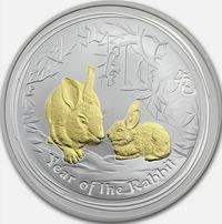 Gambar Koin Perak GOLD PLATED Australia Year of the Rabbit 2011 - 1 oz silver coin dari Toko Duit Sebelah undefined 1 Tokopedia