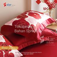 Gambar Bahan Kain Sprei Star - Rose Queen - Dasar Merah, 1 Meter dari Bahan Sprei Star undefined 3 Tokopedia