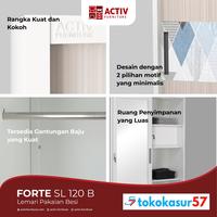 Gambar Lemari Pakaian Besi Sliding dengan Cermin Tahan Karat Anti Rayap dan Anti Jamur FORTE SL120 Activ Furniture - WHITE dari TOKOKASUR57 undefined 5 Tokopedia
