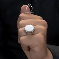 Gambar Cincin Batu akik Yaman Abyad dengan Ring Perak Original Yaman AKM08W - Size 6 dari AKIK ALYAMAN undefined 3 Tokopedia