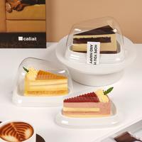 Gambar Mika Kue SEGITIGA PUTIH korean Dessert Tray Box Mika Kue Tart Slice Segitiga dari Shopnitz undefined 3 Tokopedia
