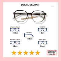 Gambar Kacamata Plus Rabun Dekat +1.00 s/d +3.00 PRIA WANITA - Full Frame Hexagonal Coklat Gradasi Putih Bening - FREE CASE - ENGSEL PER - +1.00 dari Micci Fashion undefined 4 Tokopedia
