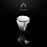 Gambar Cincin Batu akik Yaman Abyad dengan Ring Perak Original Yaman AKM08W - Size 6 dari AKIK ALYAMAN undefined 2 Tokopedia