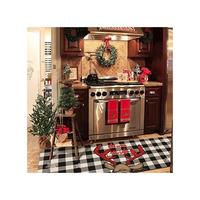Gambar Buffalo Plaid Santa Moose Merry Christmas Kitchen Rugs And Mats Set 2 Piece Floor Snow Xmas Winter Holiday Non Skid LowProfile Sink Rug Mat Decorations Kitchen 18X4818X30 dari Pukul Market undefined 4 Tokopedia