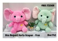 Gambar BONEKA GAJAH ELEPHANT BANANA LUCU IMUT BAHAN IMPOR BULU HALUS PREMIUM - Hijau, S dari Fluffylovy undefined 4 Tokopedia