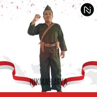 Gambar Baju Bung Tomo Army - Baju Pejuang - Baju Veteran - Baju Karnaval - Army XXL, Sabuk Hitam dari nikmah jaya tokopedia undefined 2 Tokopedia