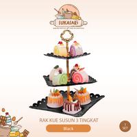 Gambar Rak Kue Susun Kotak 3 Tingkat Hitam / Detachable Plate Cake Stand Display Black dari Sukasari Baking Bandung undefined 1 Tokopedia