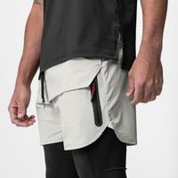 Gambar Celana Gym Fitness Sport Pendek Pria Saku Double Layer Sport Short Pants Latihan Training Hitam Putih - Hitam, M dari Surramey Active undefined 4 Tokopedia