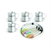 Gambar Gelas Kecil Stainless Set Zebra Double Wall Coffee Mug & Snack Plate 16 Cm Image Estio (184260) dari Galea Kitchenware OFFICIAL undefined 2 Tokopedia