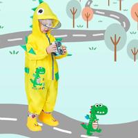 Gambar Cute Big Brim Children Raincoat One-Piece Hooded Jumpsuit Rain Gear For Kids Boys Girls Cartoon Dinosaur Baby Rainwear And Pants dari Burning Sight undefined 1 Tokopedia