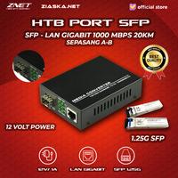 Gambar HTB Media Converter  + SFP Gigabit 1.25Gb 20KM 1000mbps 12 Volt Power Adaptor Murah - HTB + SFP dari ZNET.ID undefined 1 Tokopedia