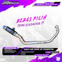 Gambar Knalpot Racing Supra GTR 150  Sonic Original Jhoe Muffler Model Malaysia style - KARBON P20 dari Jhoe Part Shop undefined 1 Tokopedia