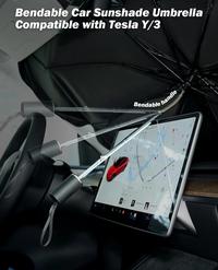 Gambar Car Sunshade Bendable Umbrella Tesla_Model 3 Y Front Windshield Protection 360Degree Rotation Foldable Interior Accessories dari ChangeMarket undefined 2 Tokopedia