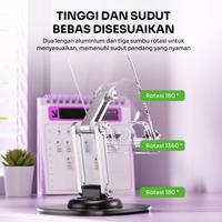 Gambar HOLDER ROBOT RT-US16 CRYSTAL UNIVERSAL TRANSPARENT STAND PHONE/TABLET/HP PUTAR 360 ORIGINAL dari btgcom undefined 4 Tokopedia