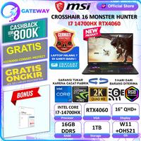 Gambar MSI Crosshair 16 HX D14V Monster Hunter Edition RTX4060 I7-14700HX 16GB 1TB  Win11+OHS 16" QHD+ IPS 240HZ 24ZRGB - NON BUNDLING, 16GB | 1TBSSD dari Gateway Indonesia Comp undefined 1 Tokopedia