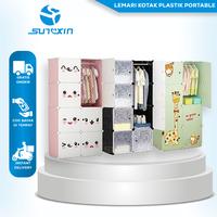 Gambar Lemari Kotak Plastik Portable Bongkar Pasang 8 Pintu - Merah Muda dari SUNXIN undefined 1 Tokopedia