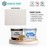 Gambar Paket 100m2 Cat Tembok Tekstur Faux Plaster Motif Knockdown - Cat Dekoratif Dinding Motif Plaster - Cat Multitekstur Warna Putih - Paket Spons dari Eksolux Paint Store undefined 1 Tokopedia