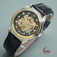 Gambar JAM TANGAN AUTOMATIC TALI KULIT SKELETON TRANSPARAN FREE BOX JAM TANGAN OTOMATIS - Hitam Kombi dari VIPP WATCH undefined 1 Tokopedia