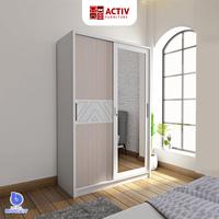 Gambar Lemari besi Activ 120cm lemari pakaian sliding pintu magnet dark grey / white sonoma oak dari Mebel Bangkit undefined 2 Tokopedia