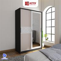 Gambar Lemari besi Activ 120cm lemari pakaian sliding pintu magnet dark grey / white sonoma oak dari Mebel Bangkit undefined 1 Tokopedia