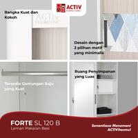 Gambar Lemari besi Activ 120cm lemari pakaian sliding pintu magnet dark grey / white sonoma oak dari Mebel Bangkit undefined 3 Tokopedia