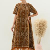 Gambar DRESS TENUN IKAT - MOTIF SINTANG - BAJU TENUN ETNIK OT125 - S dari Tenun Lavanya undefined 3 Tokopedia