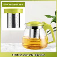 Gambar TEKO KACA 900ML 5 in 1 Teapot Teko Teh Kopi Kaca dengan Saringan Stainless dari SENTRAL HOUSEWARE undefined 3 Tokopedia
