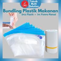 Gambar PAKET TERMURAH - 5pcs Plastik Makanan + 1pc Pompa Vacuum Vakum Makanan Bpa Free Dipakai Berulang - Pompa Wireless dari Teknik Multi Solution undefined 3 Tokopedia