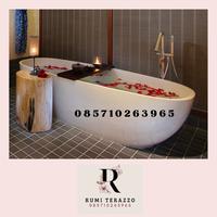 Gambar Bathtub portable dewasa material  asli teraso kualitas terjamin kokoh dari Rumi Terazzo undefined 2 Tokopedia